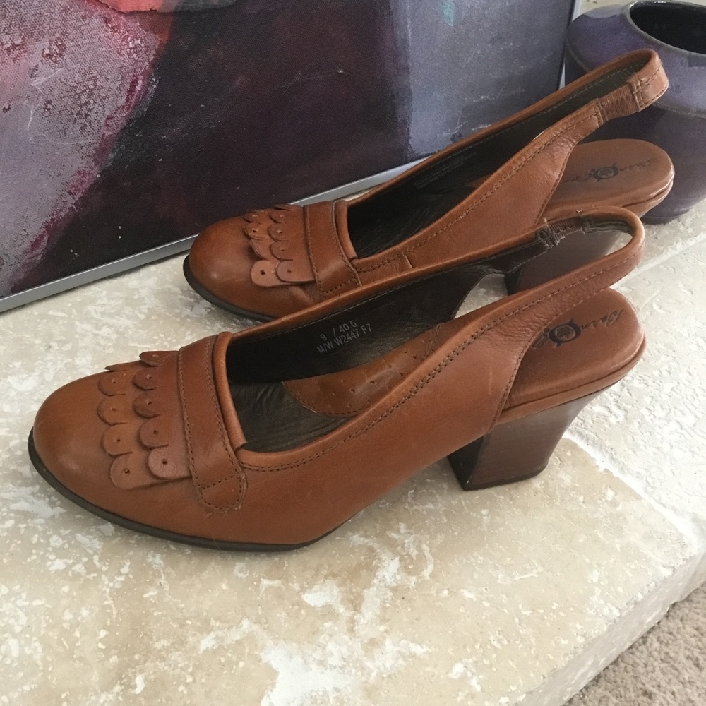 Born Leather Slingbacks